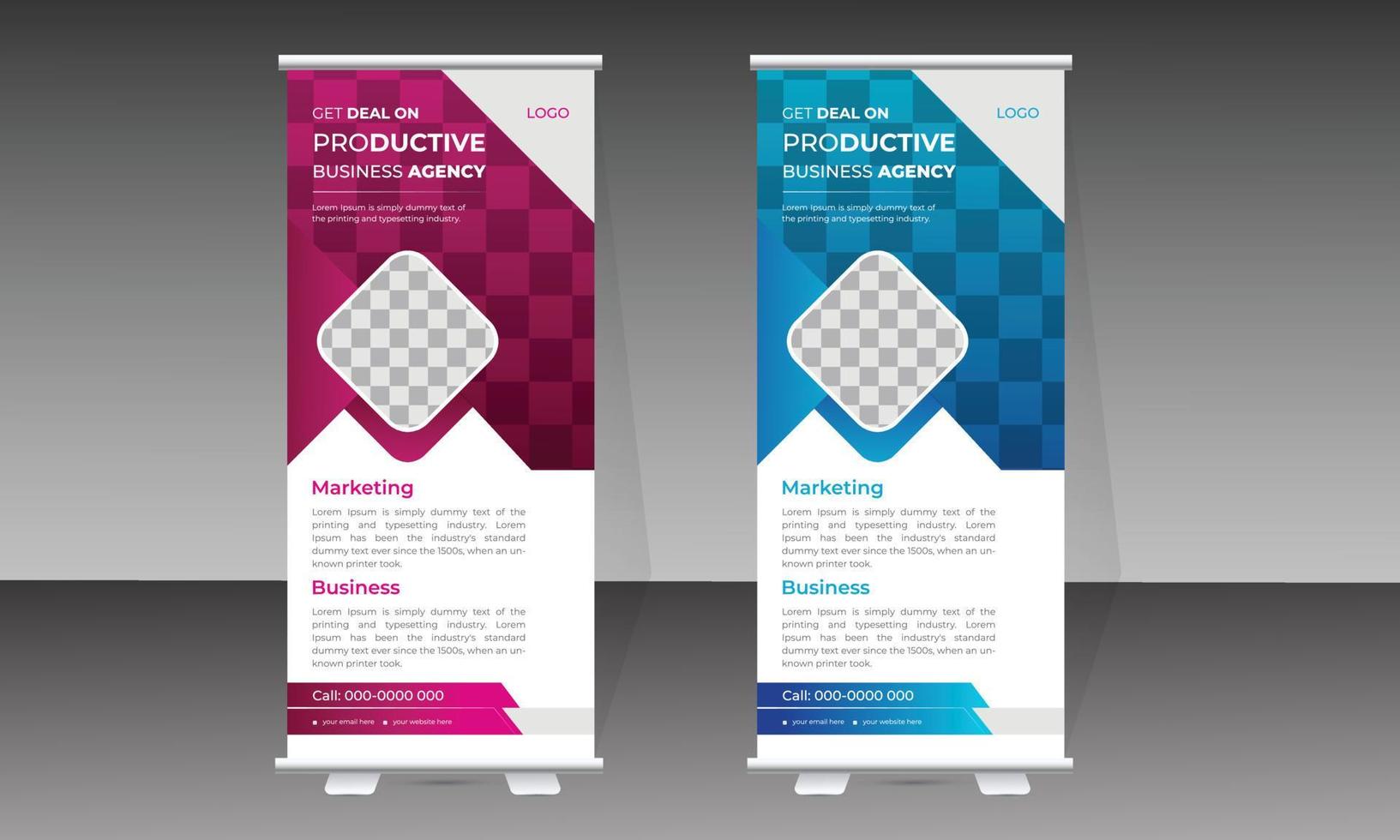 Business roll up banner design template vector