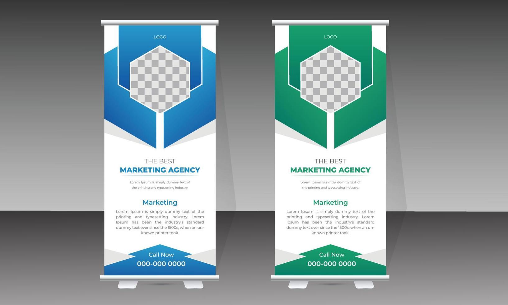 Business roll up banner design template vector