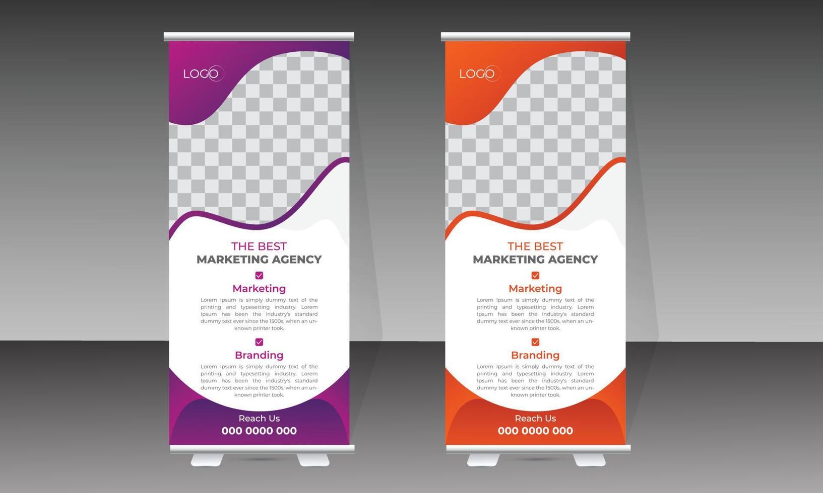 Business roll up banner design template vector