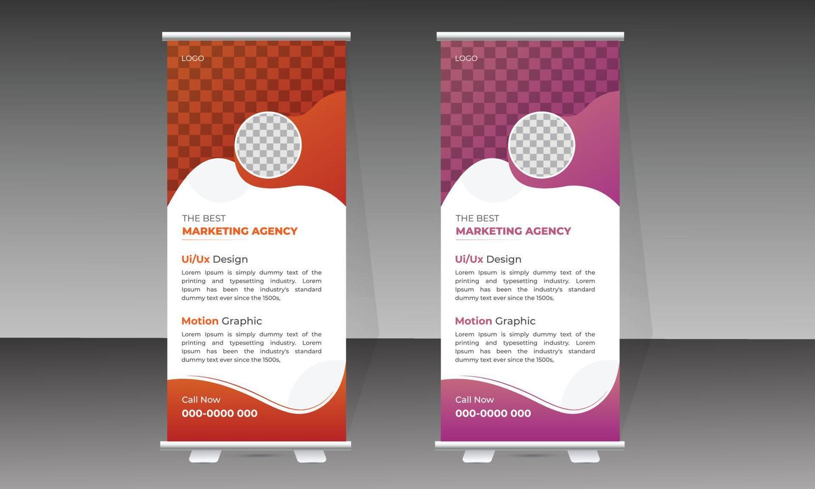 Business roll up banner design template vector