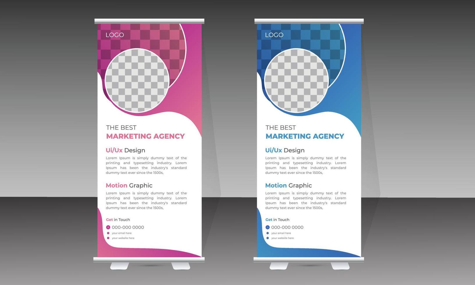 Business roll up banner design template vector