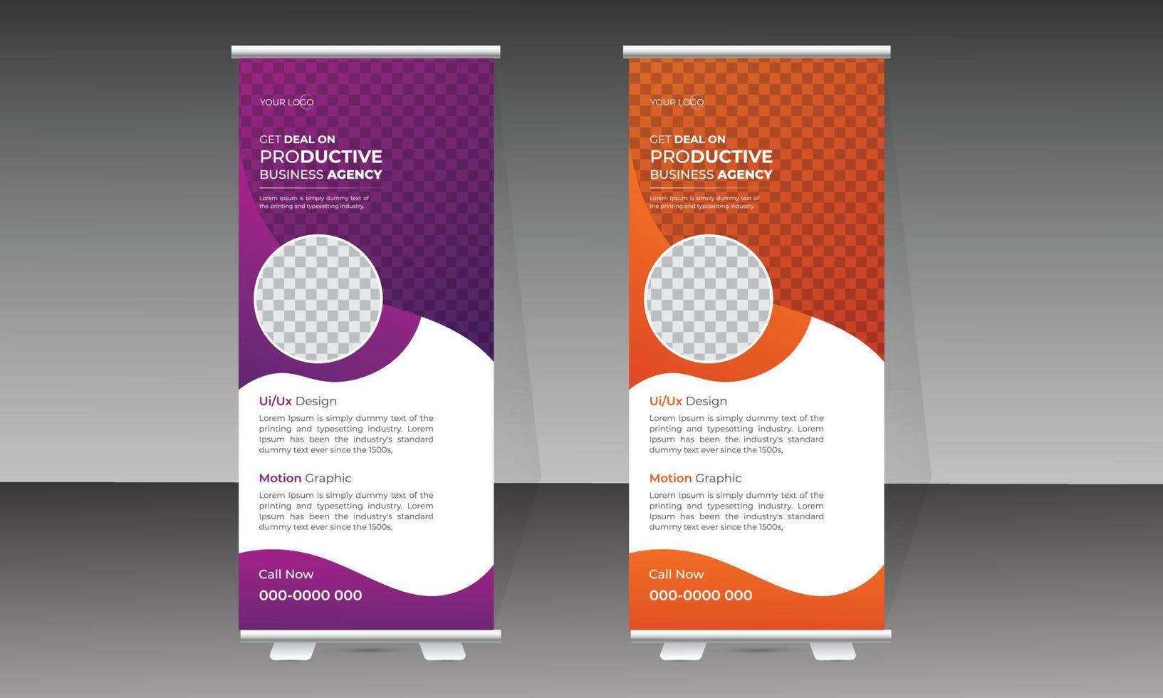Business roll up banner design template vector
