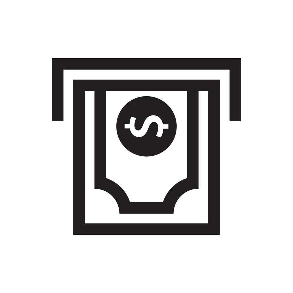 Vector illustration of atm icon. Suitable for design element of online payment, internet transaction, and online money transfer symbol. ATM withdrawal symbol.
