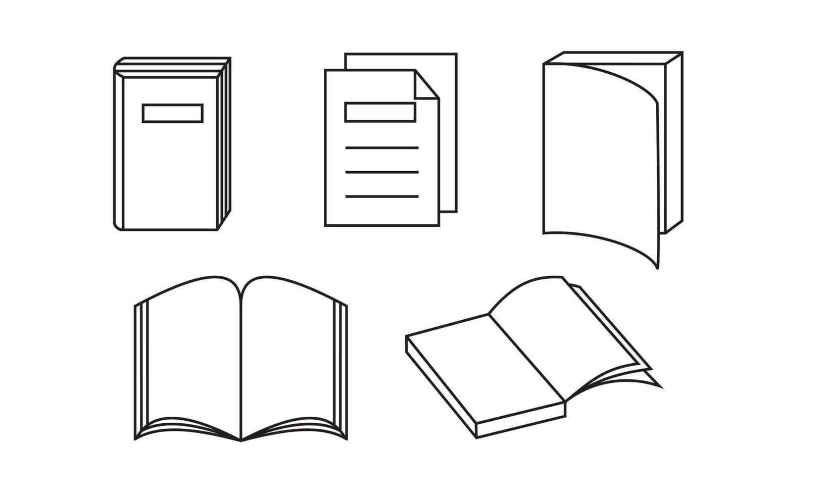 Outlined icon of e book. Suitable for design element of educational program, magazine, textbook app, and dictionary software. vector