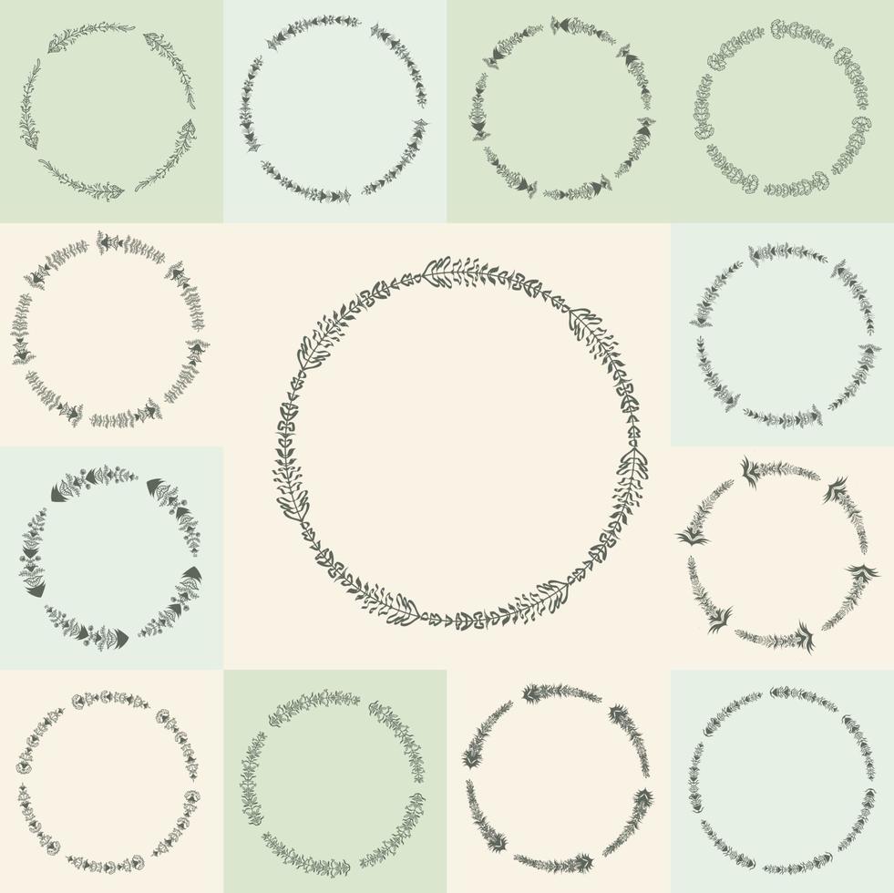 Vector flourish circle and frames.