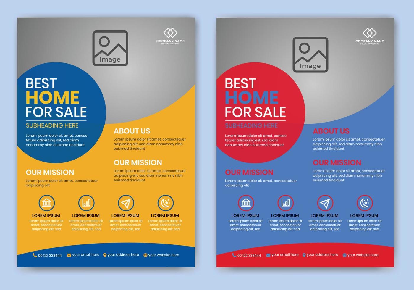Modern home sale flyer design template, business brochure vector template