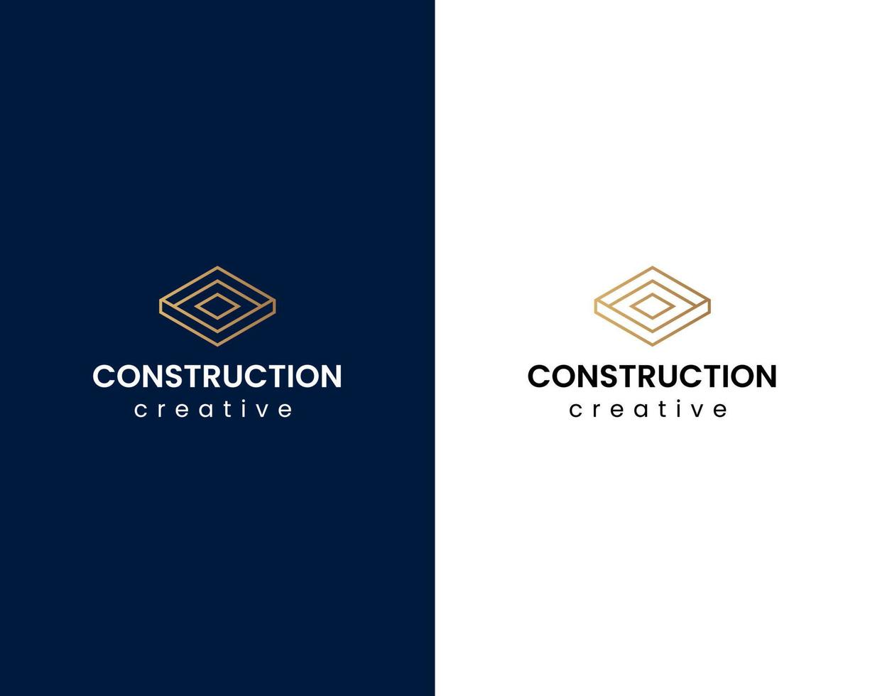 diseño gráfico vectorial de ilustración de logotipo de construcción en estilo de arte de línea. bueno para marca, publicidad, bienes raíces, construcción, casa, hogar vector