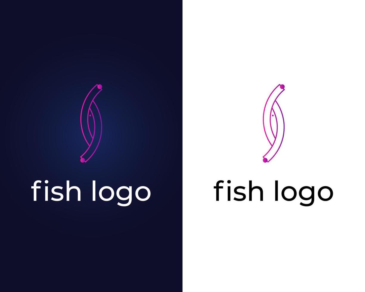letter I with fish logo design vector template