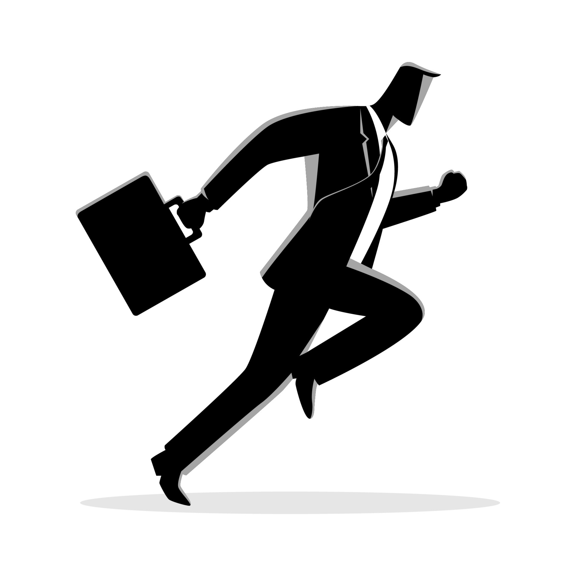 Businessman running with briefcase 6457094 Vector Art at Vecteezy