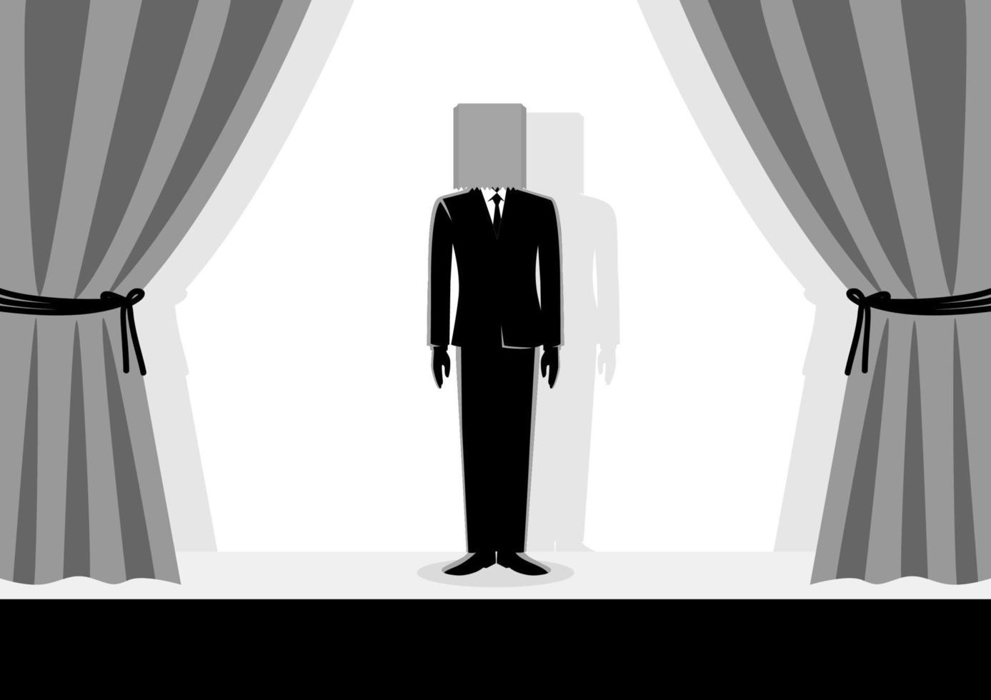 Paper Bag Head Businessman vector