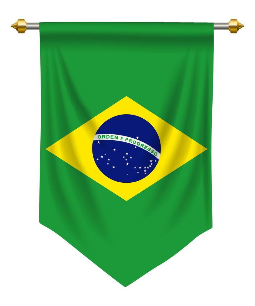 Brazil Pennant Isolated On White vector