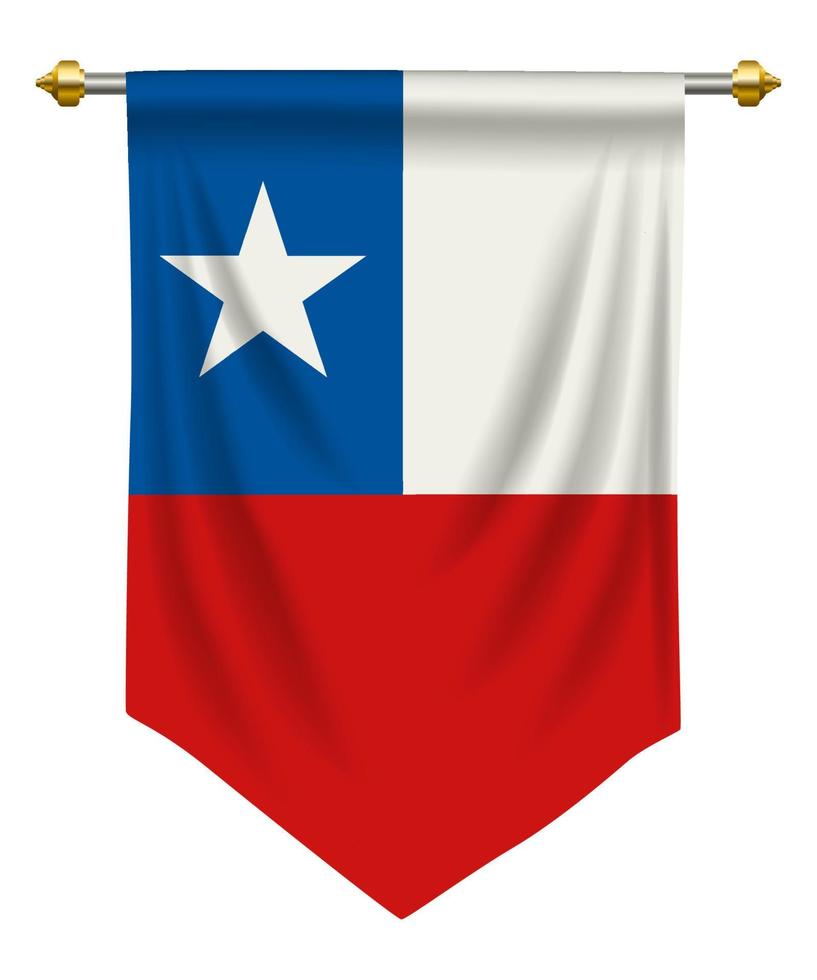Chile Pennant Isolated On White vector