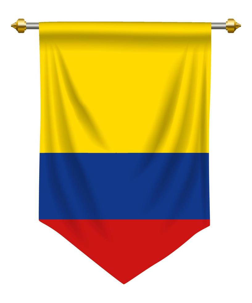 Colombia Pennant Isolated On White vector