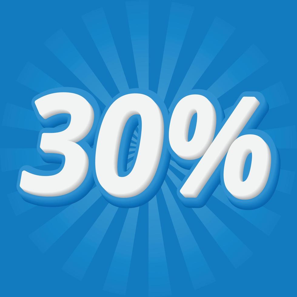 30 percent discount text effect vector