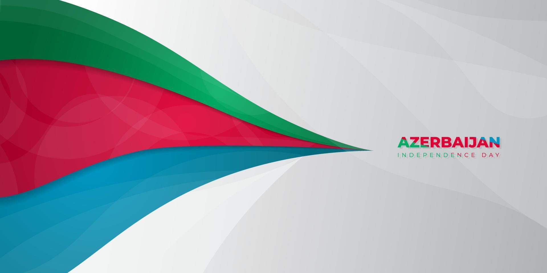 Blue, red, and green abstract design with white background. Azerbaijan Independence day. vector