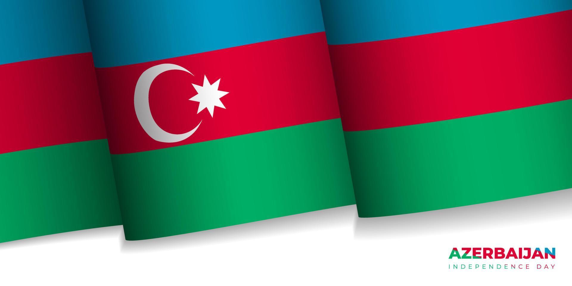 ilustración vectorial del diseño de la bandera de azerbaiyán. día de la independencia de azerbaiyán. vector