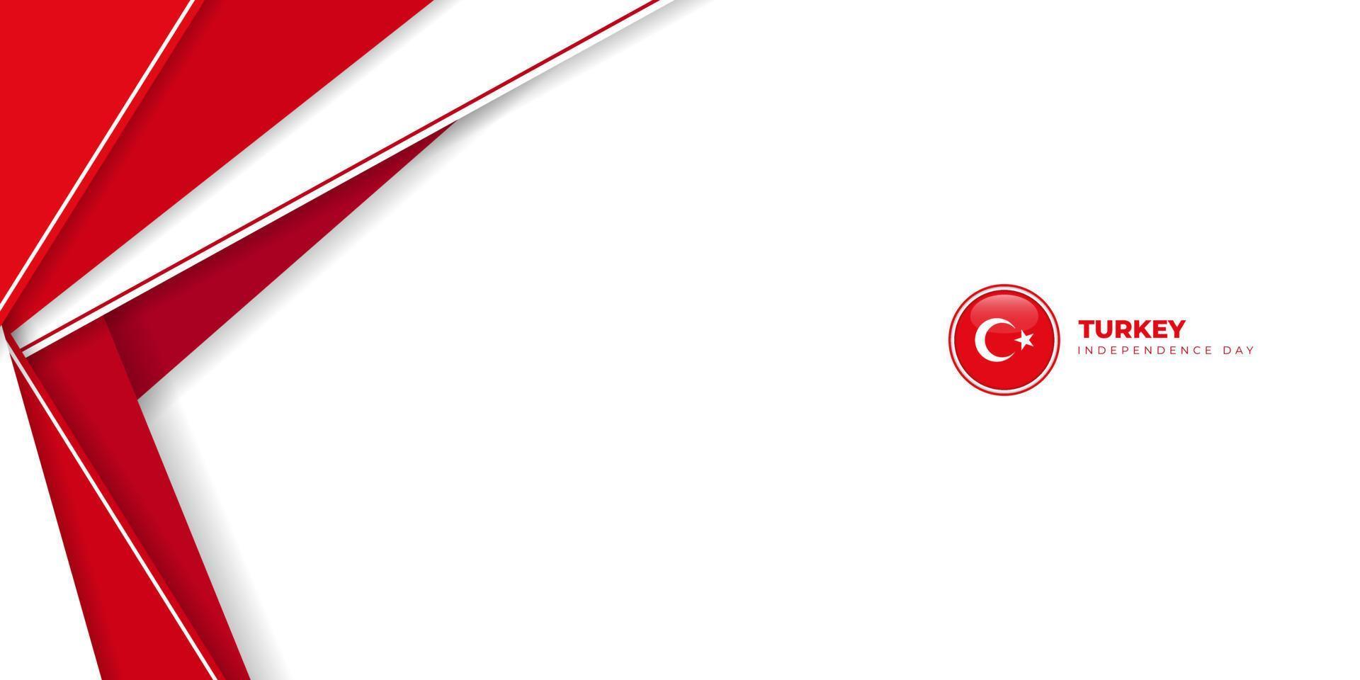Simple geometric on white background design. Turkey Independence day. vector