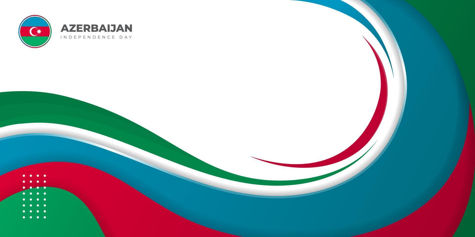 Blue, red, and green abstract design with white background. Azerbaijan Independence day. vector