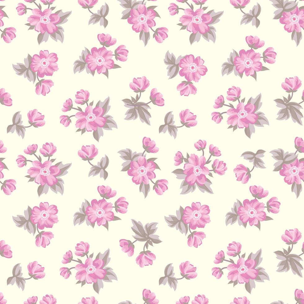 patrón floral sin fisuras. fondo de flores. textura transparente floral con flores. florecer papel tapiz de azulejos vector