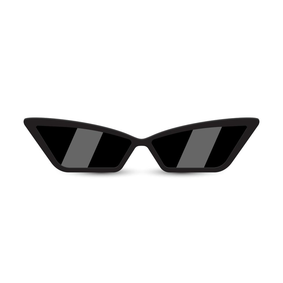Black modern sunglasses with dark glass on white background. vector