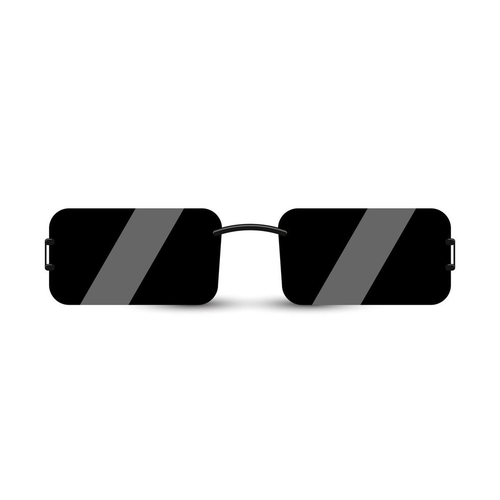gafas de sol modernas negras con vidrio oscuro sobre fondo blanco. vector