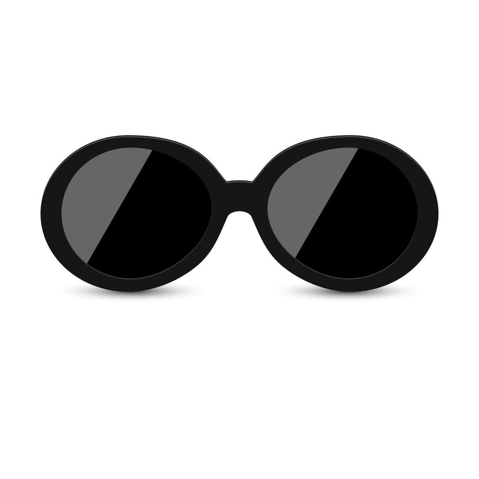 gafas de sol modernas negras con vidrio oscuro sobre fondo blanco. vector