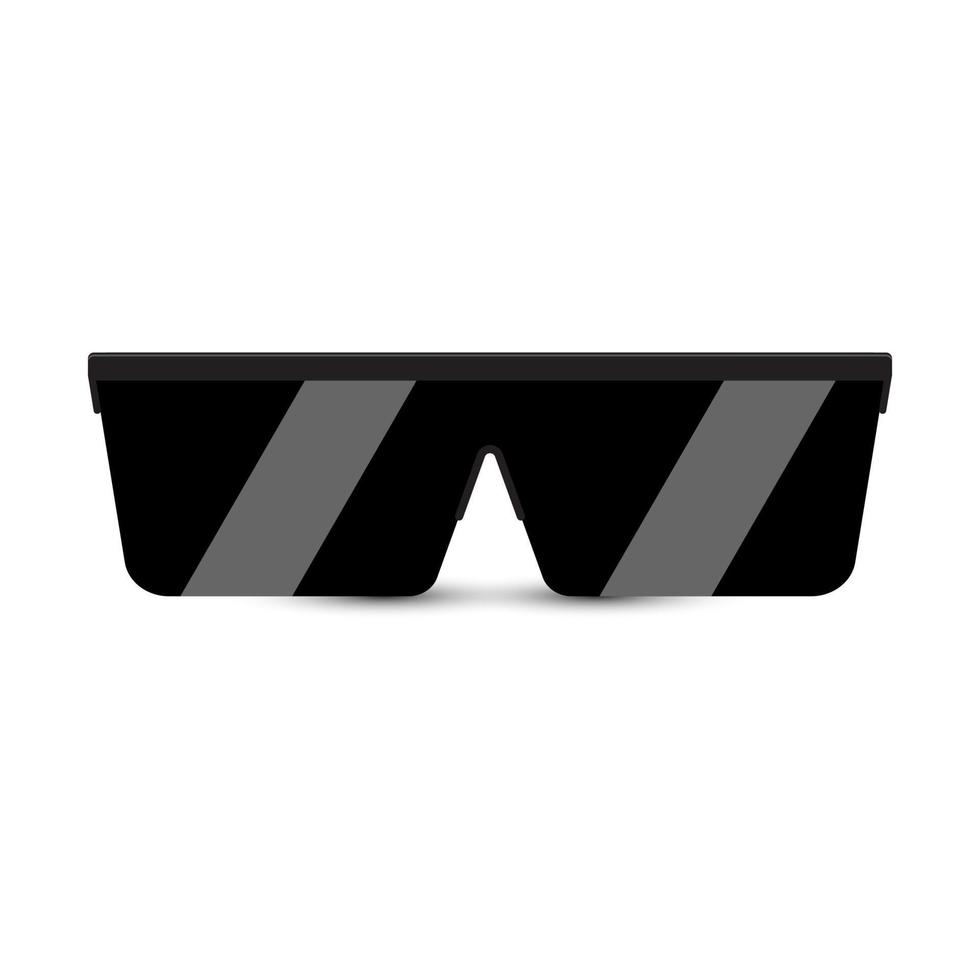 gafas de sol modernas negras con vidrio oscuro sobre fondo blanco. vector