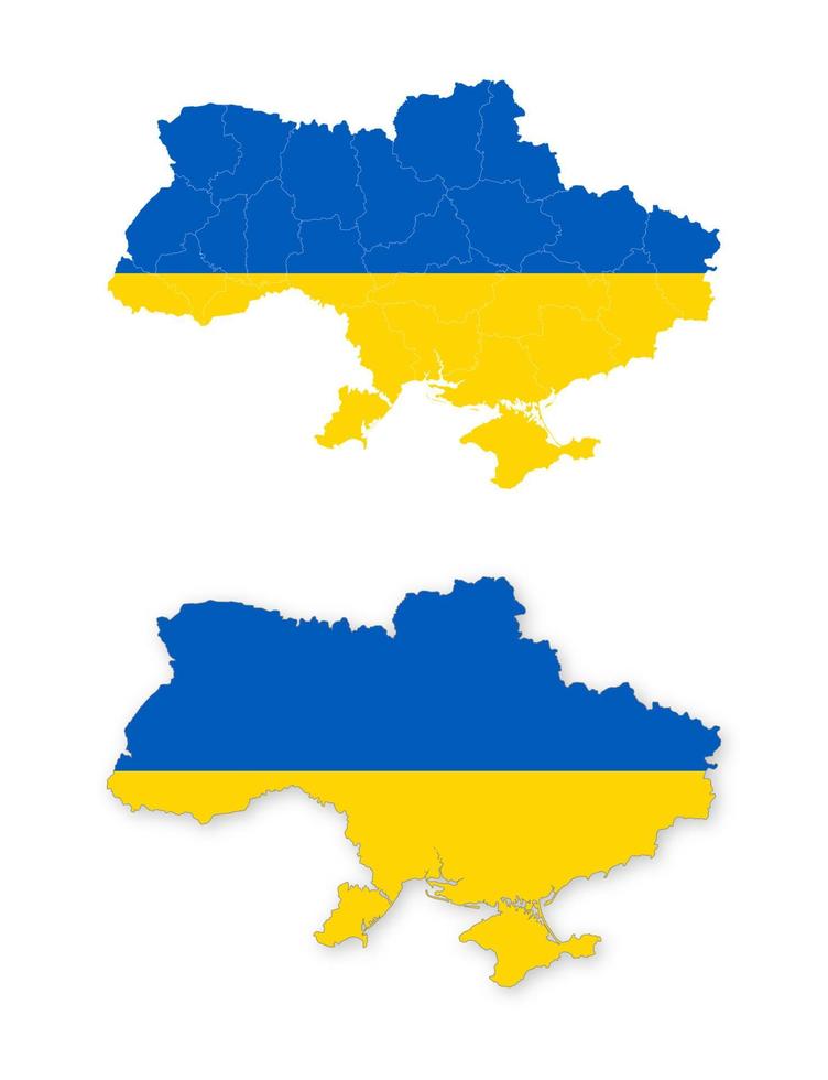 Ukraine map and national flag. Legal territory of Ukraine. vector