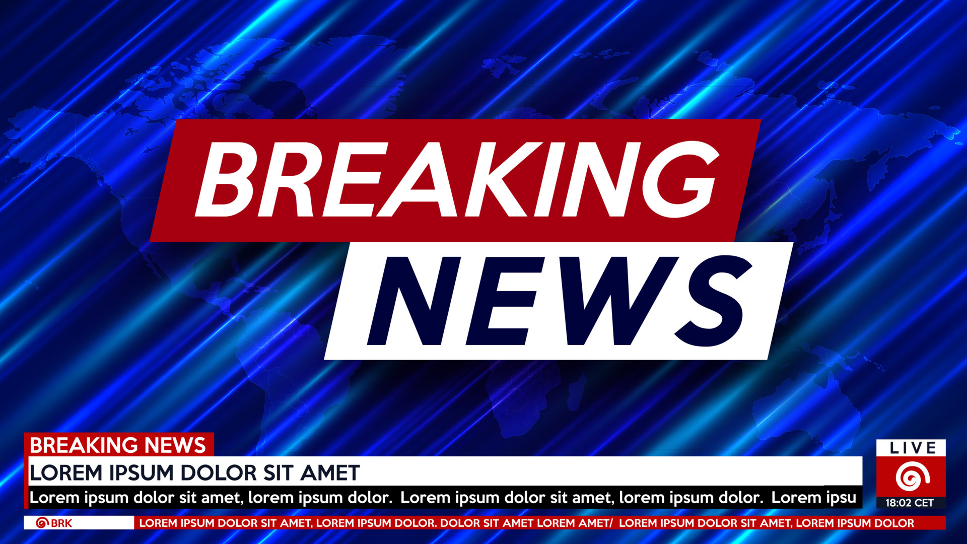 Screen saver on breaking news background. Urgent news release on television.  Breaking news live on world map background. 6457221 Vector Art at Vecteezy