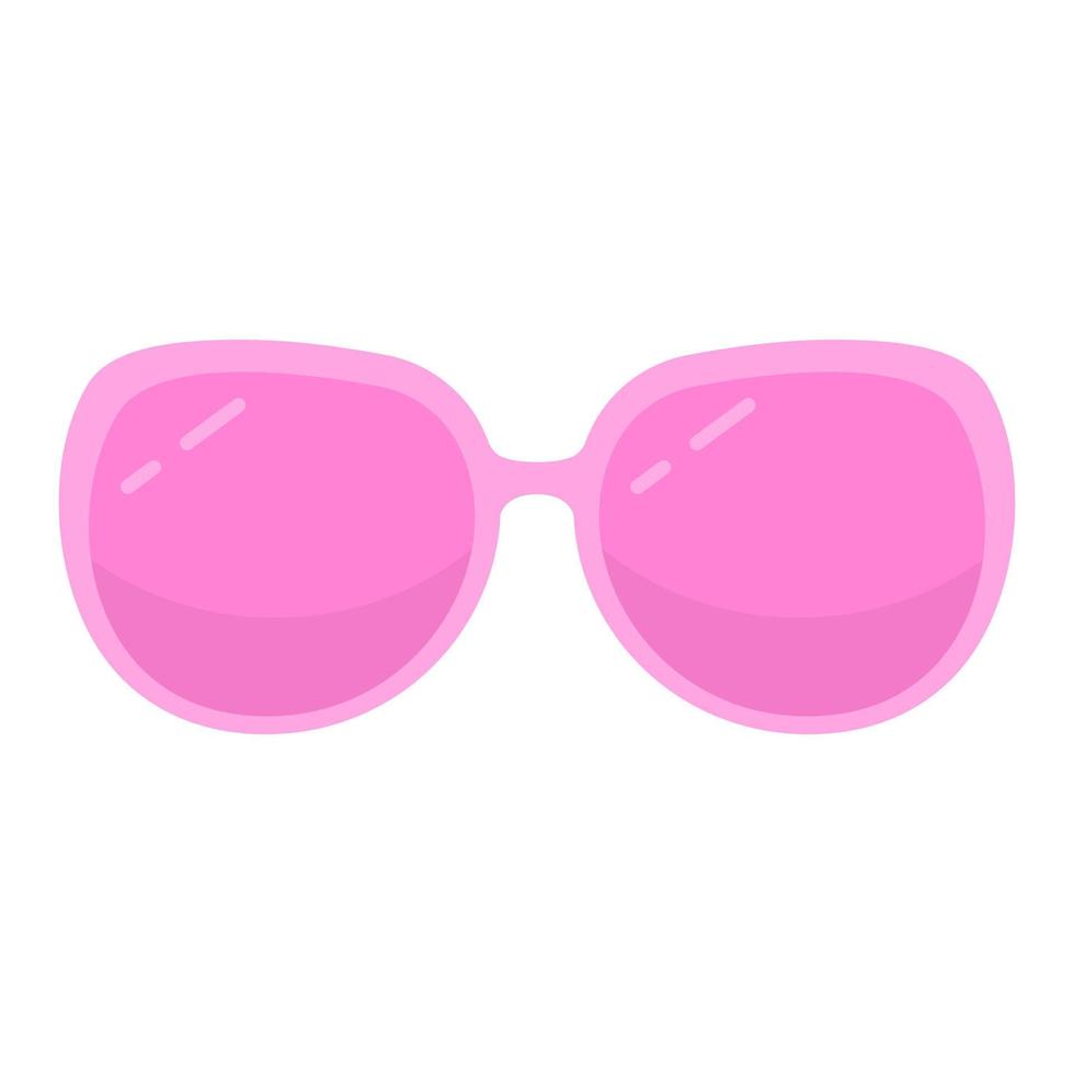 Stylish pink glasses with gradient. Designer sunglasses with elegant frame and trendy lenses cool eye protection and creative vector shapes