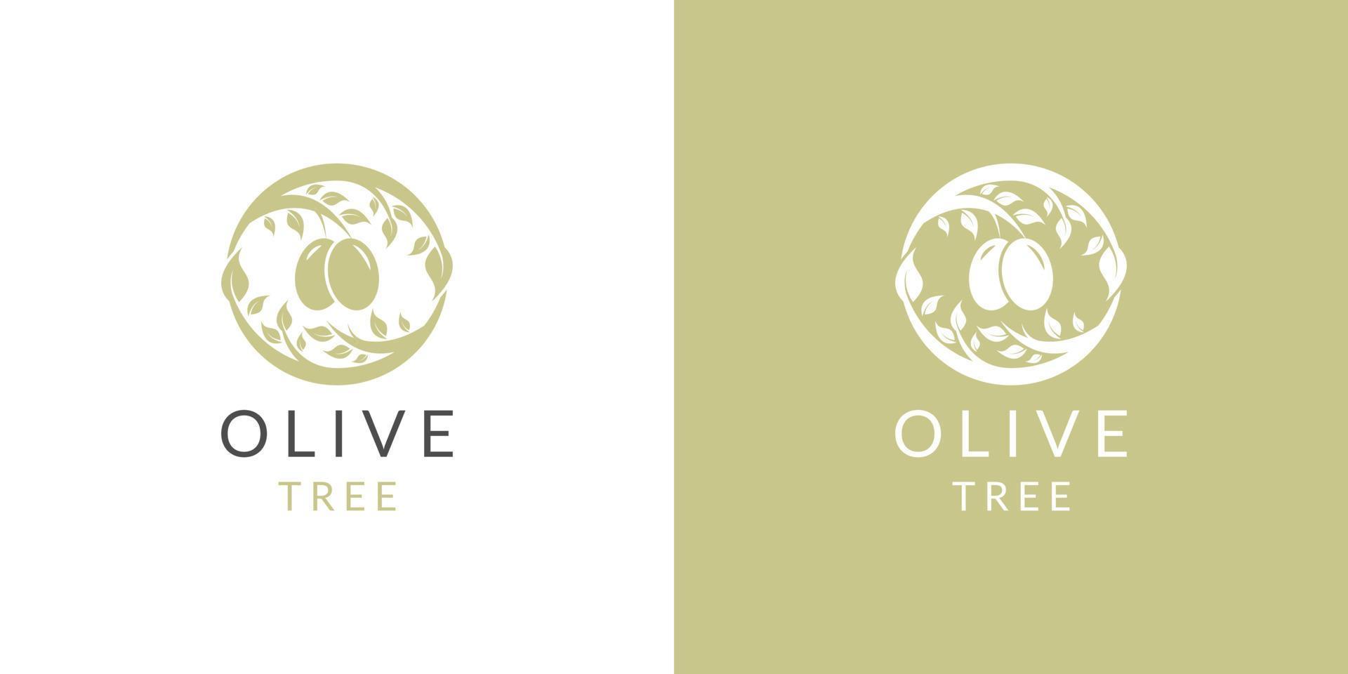 vector de diseño de logotipo de árbol de aceite de oliva