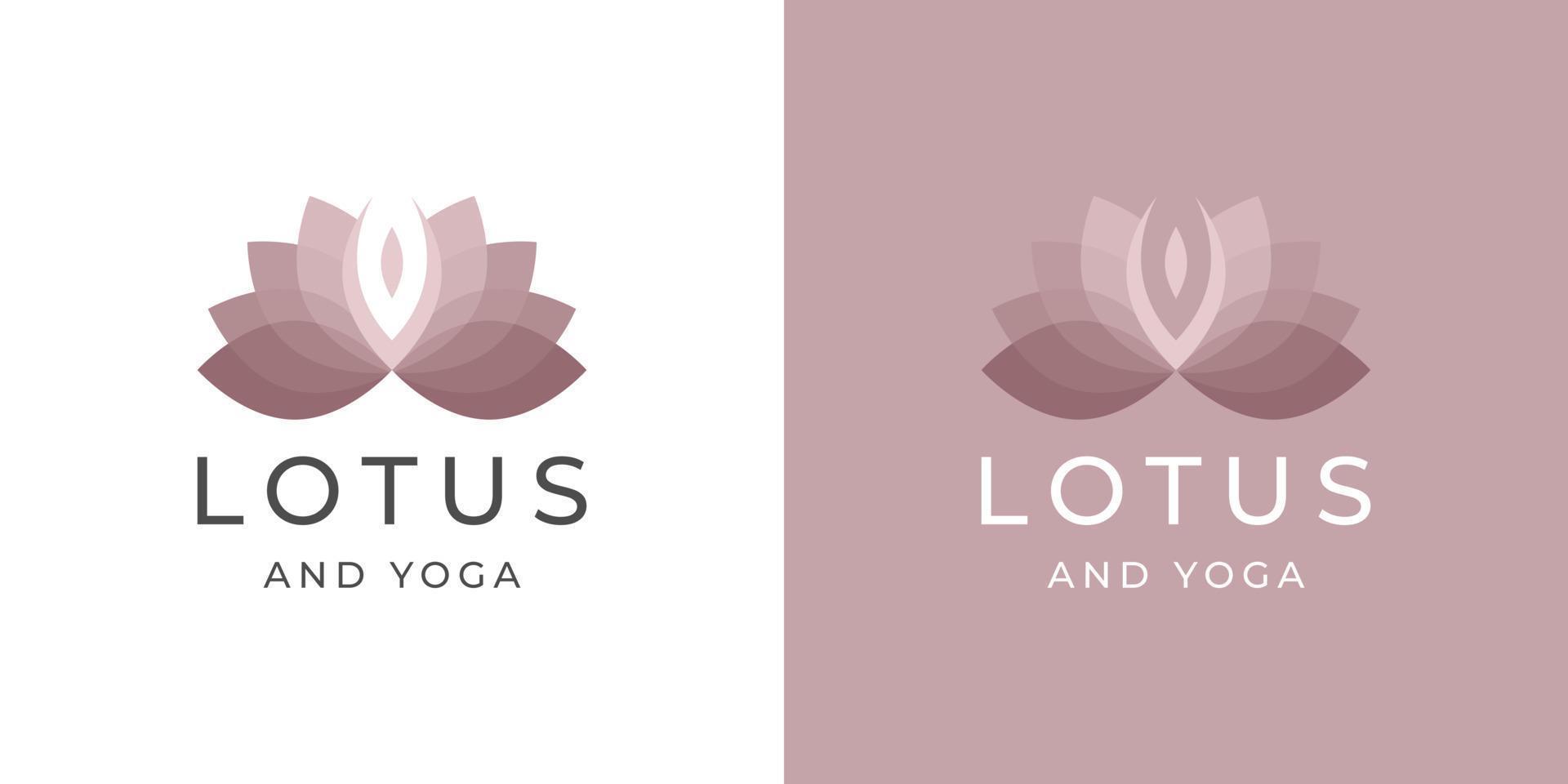 lotus and yoga feminine logo design vector