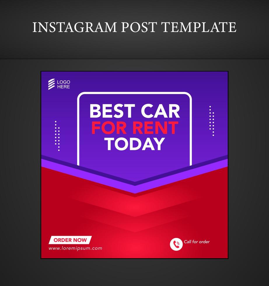 social media templates for car rental vector