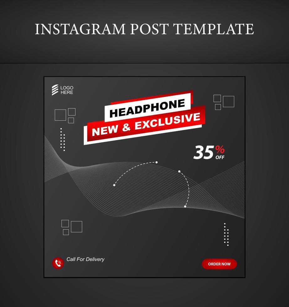 social media templates for musical instruments vector