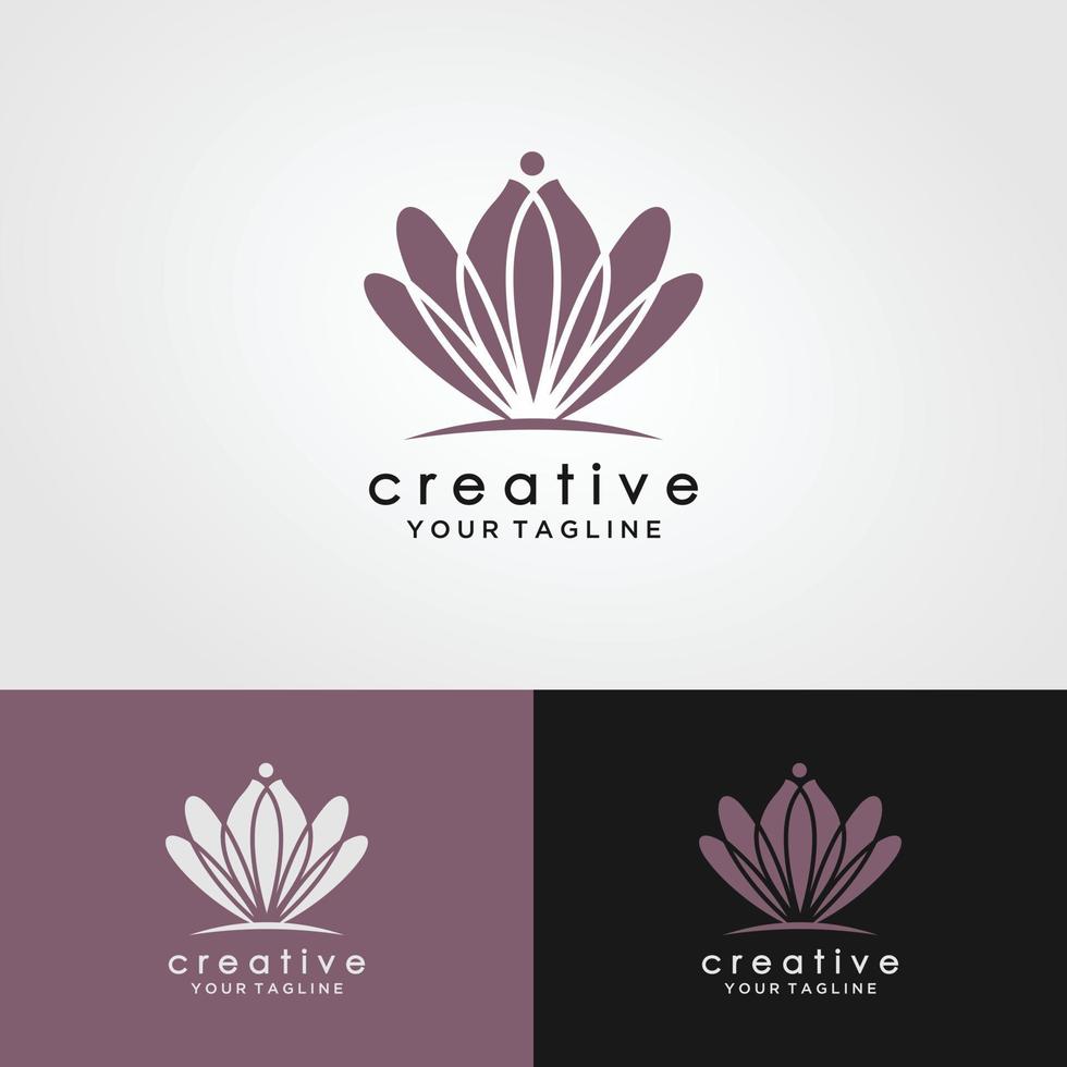 Lotus Flower Logo abstract Beauty Spa salon Cosmetics brand Linear. Looped Leaf Logotype vector design Luxury Fashion Template.