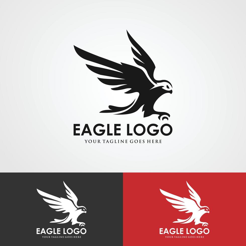 abstrak Eagle terbang logo, ruang negatif kepala elang terbang logo vector