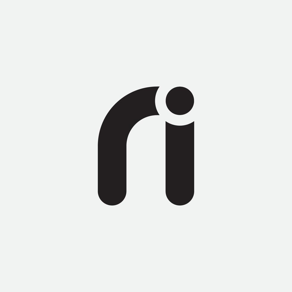 RI monogram  design logo template. vector