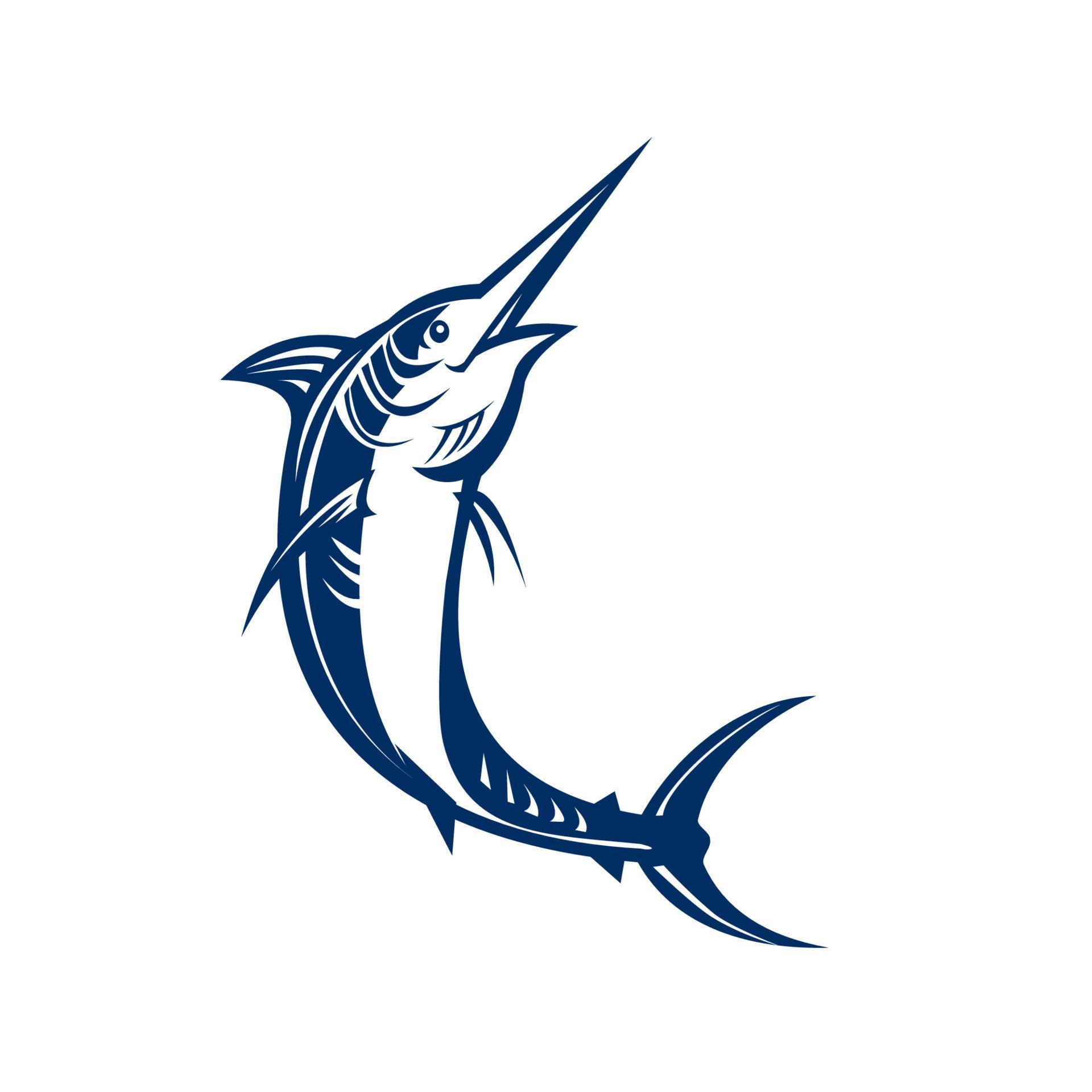 Blue Marlin Jumping Retro 6457598 Vector Art at Vecteezy