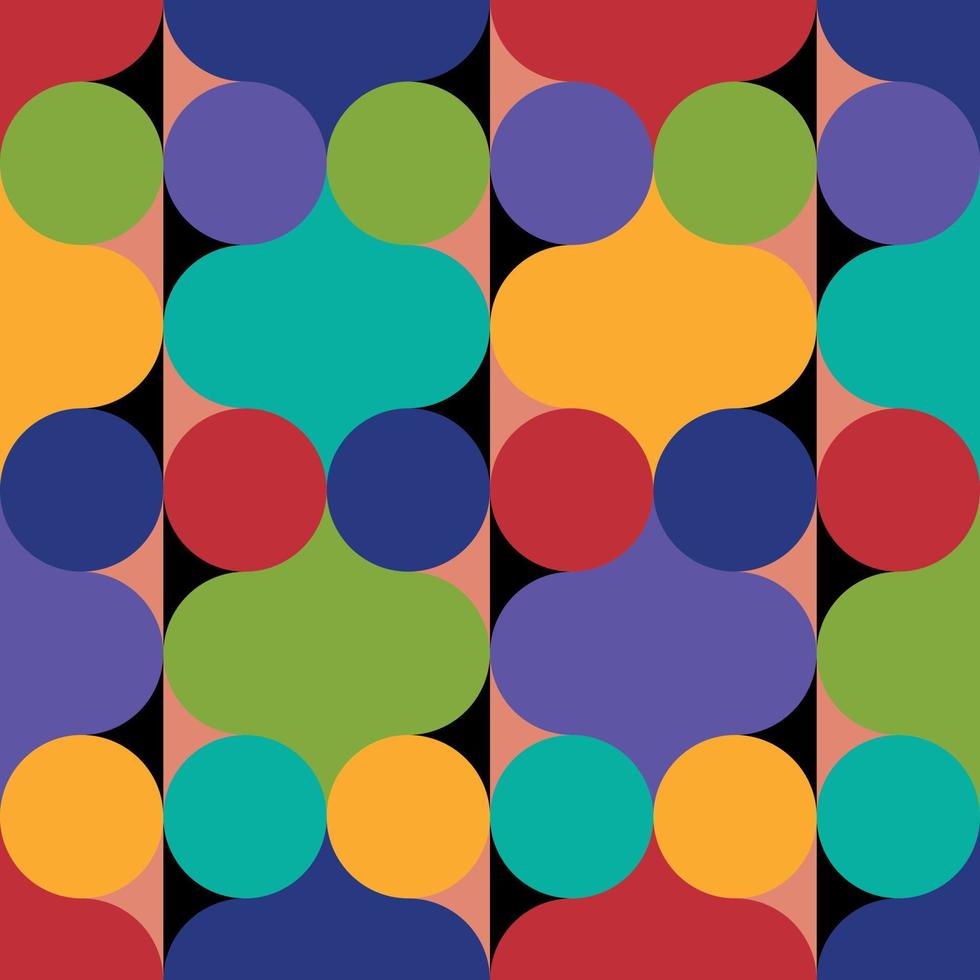 Geometric seamless pattern in retro style vector