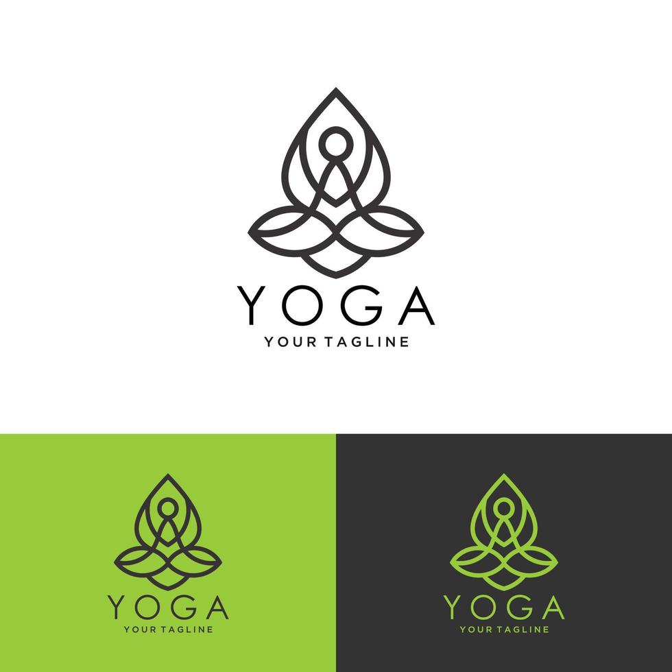 Abstract geometric logotype linear icon yoga person balance vector