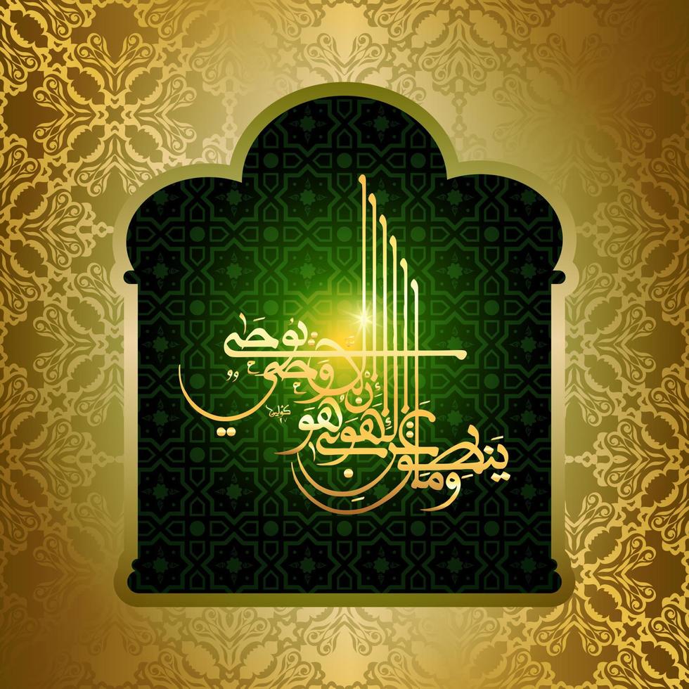 Golden floral pattern background with arabic calligraphy words mean in the name of God vector