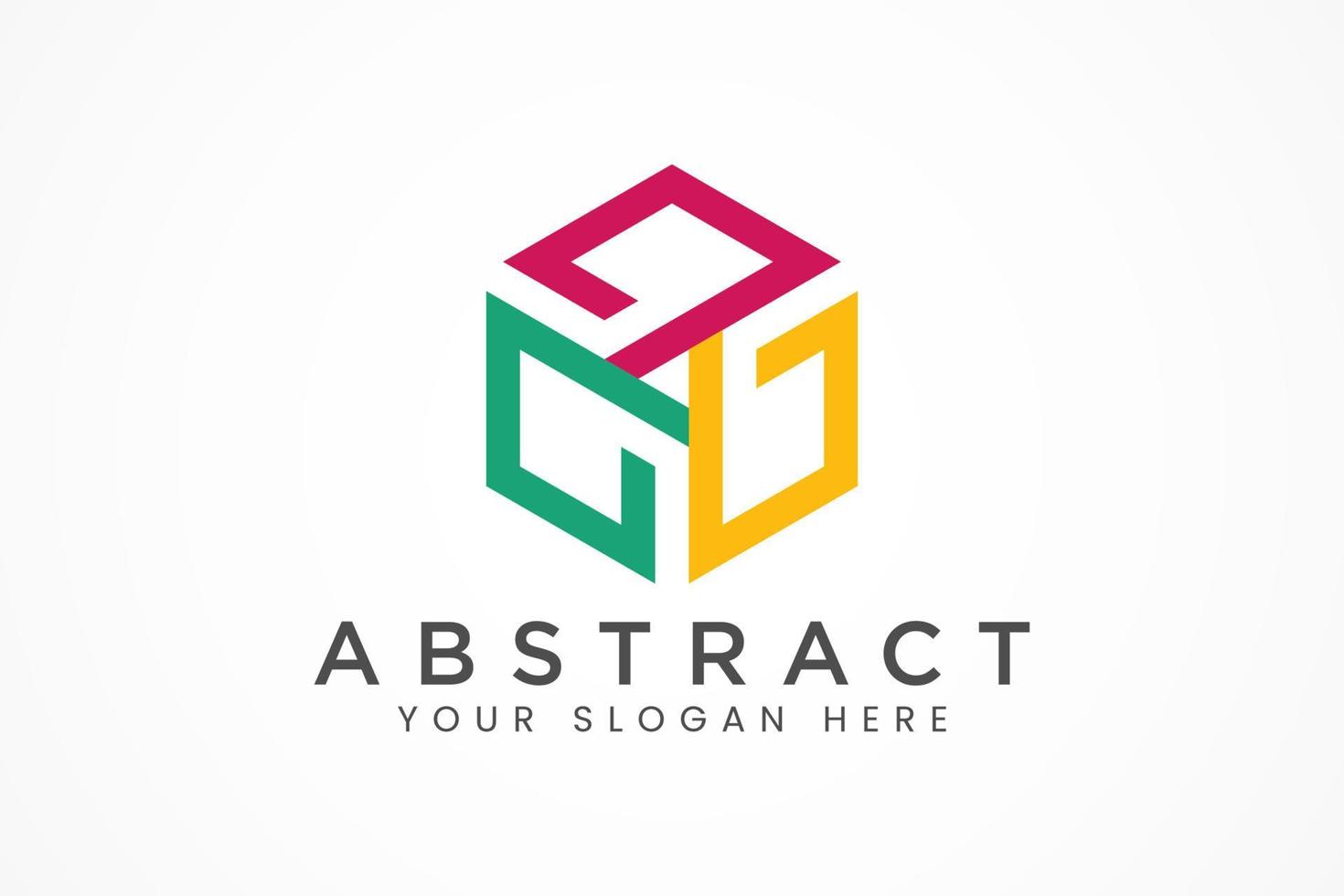 colorful abstract hexagonal logo vector