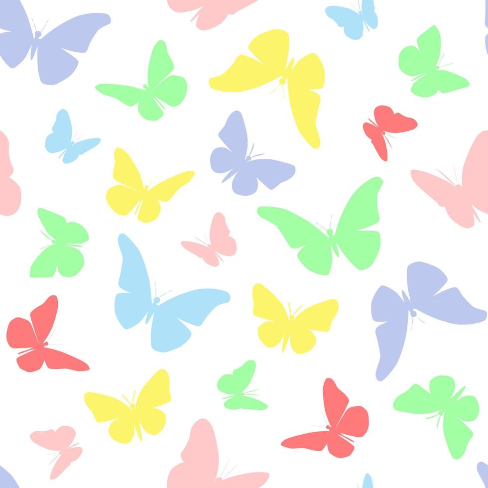 patrón sin costuras con mariposas de colores. verano, estampado delicado. gráficos vectoriales vector