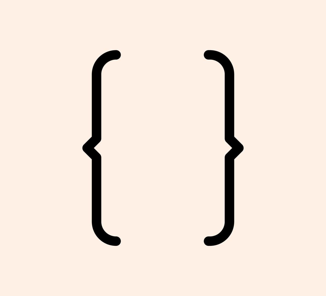 Curly braces symbol and dobule braces, symmetric sign for text