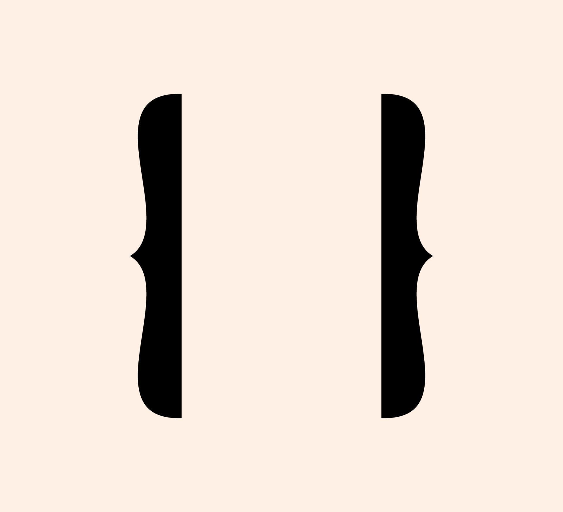 Curly braces punctuation mark black icon. Vintage brackets symbol for