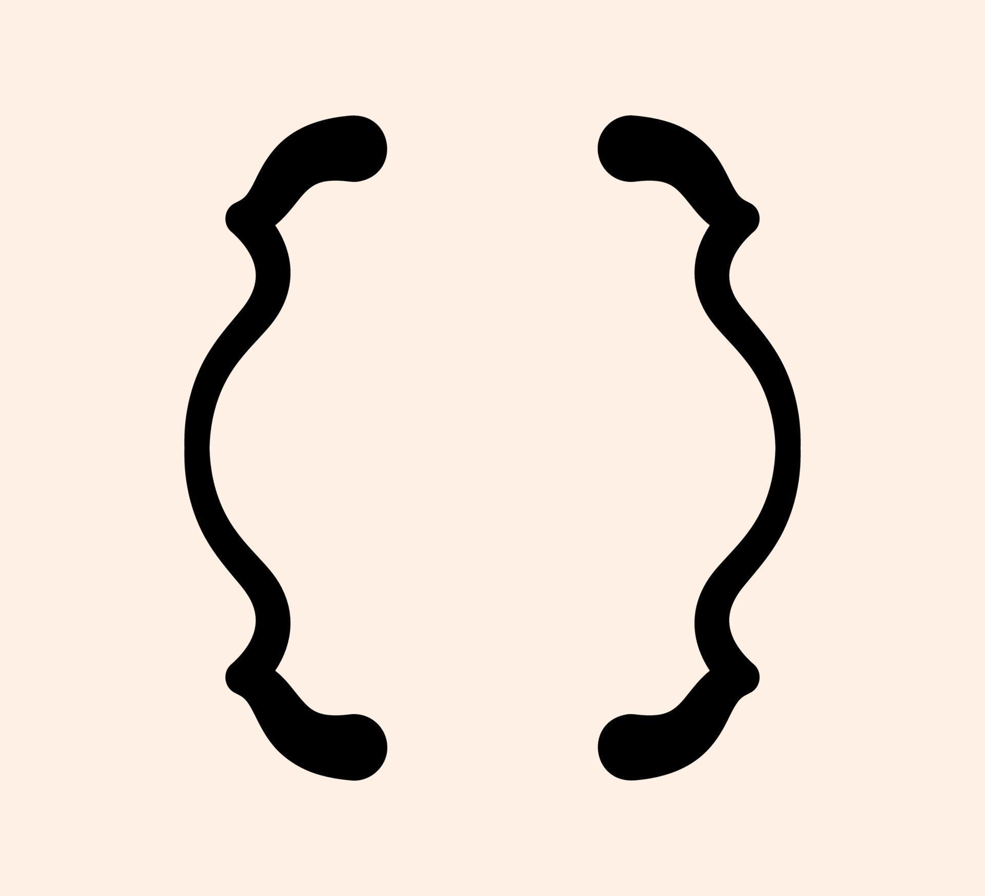 Curly braces punctuation mark black icon. Vintage calligraphy brackets