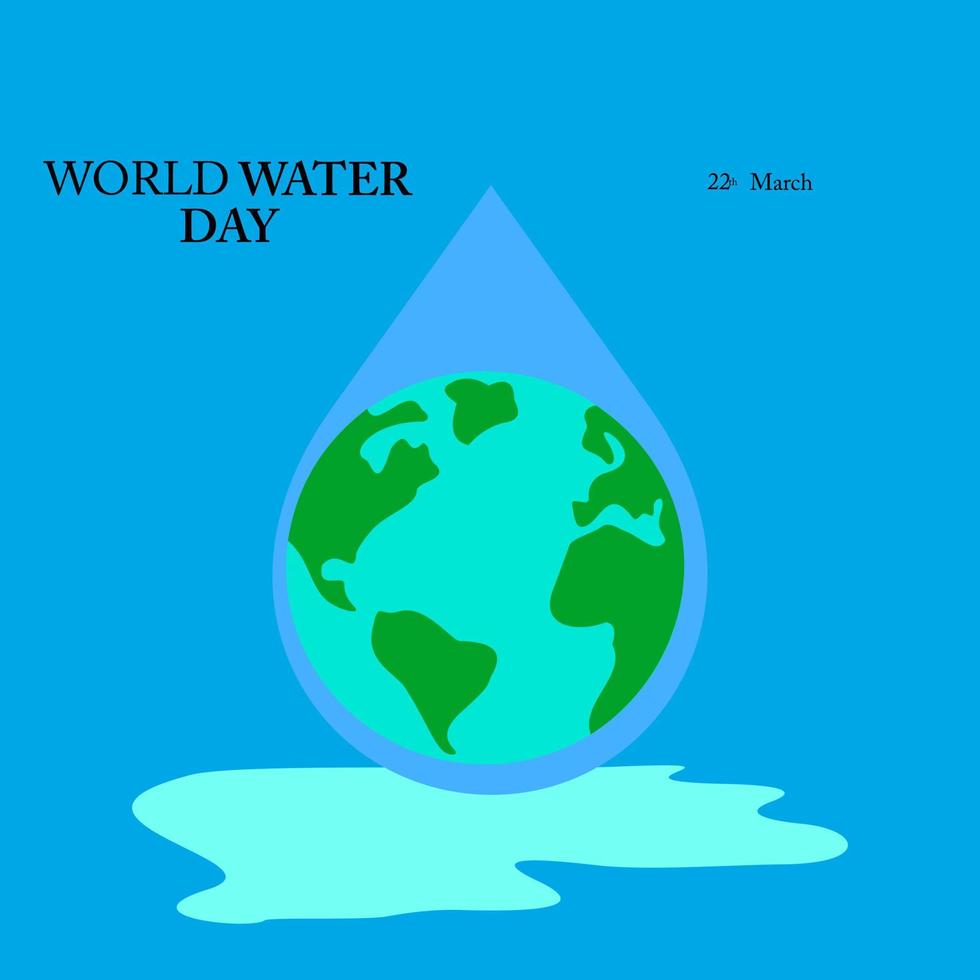 in blue background, world water day, vector, gretting card vector