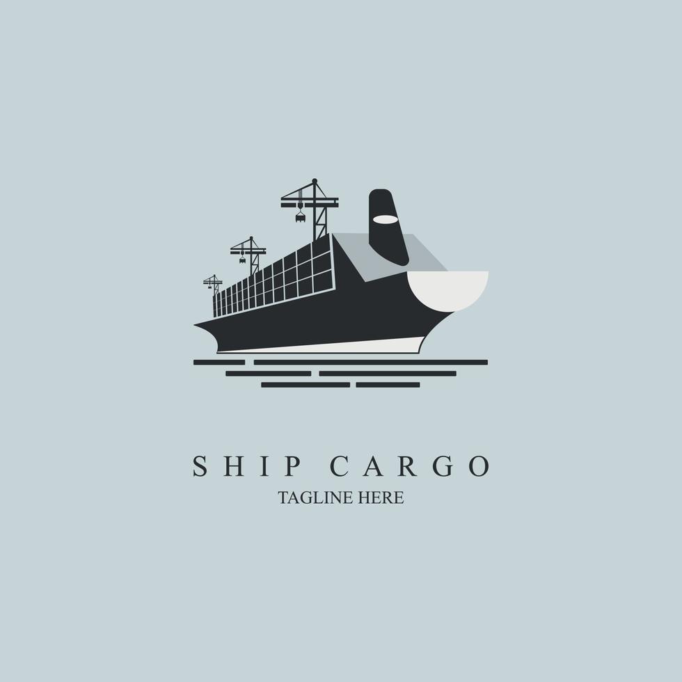 vector de diseño de plantilla de logotipo de contenedor de buque de carga para marca o empresa y otros