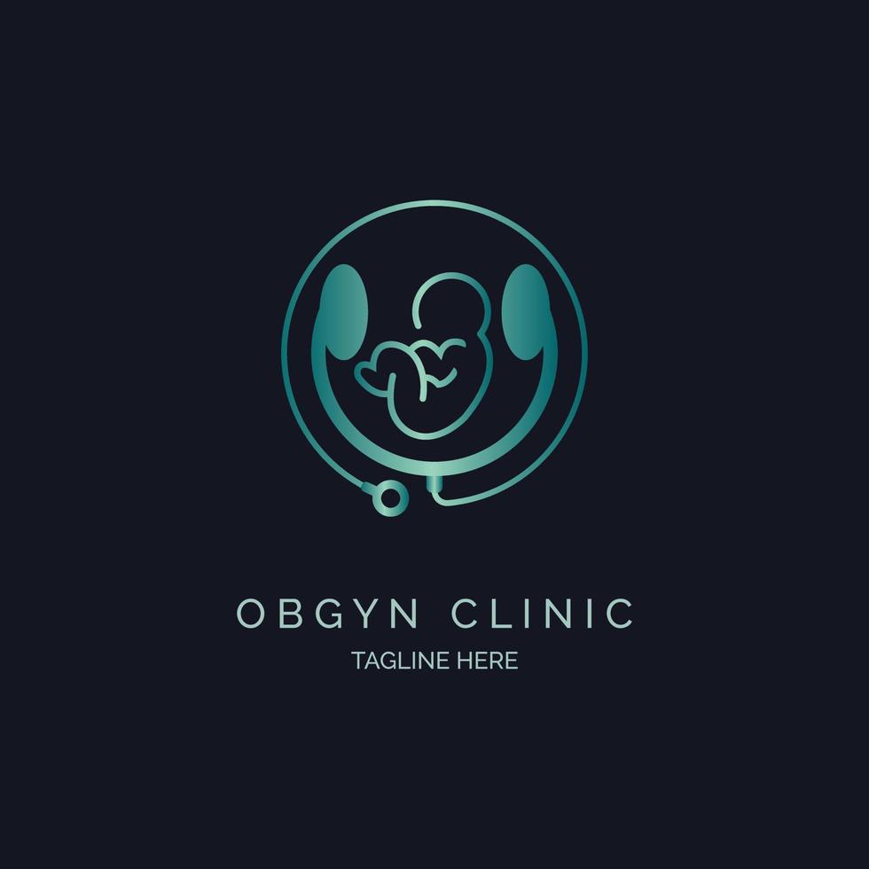 diseño de plantilla de logotipo de clínica de obstetricia y ginecología obgyn para marca o empresa y otros vector