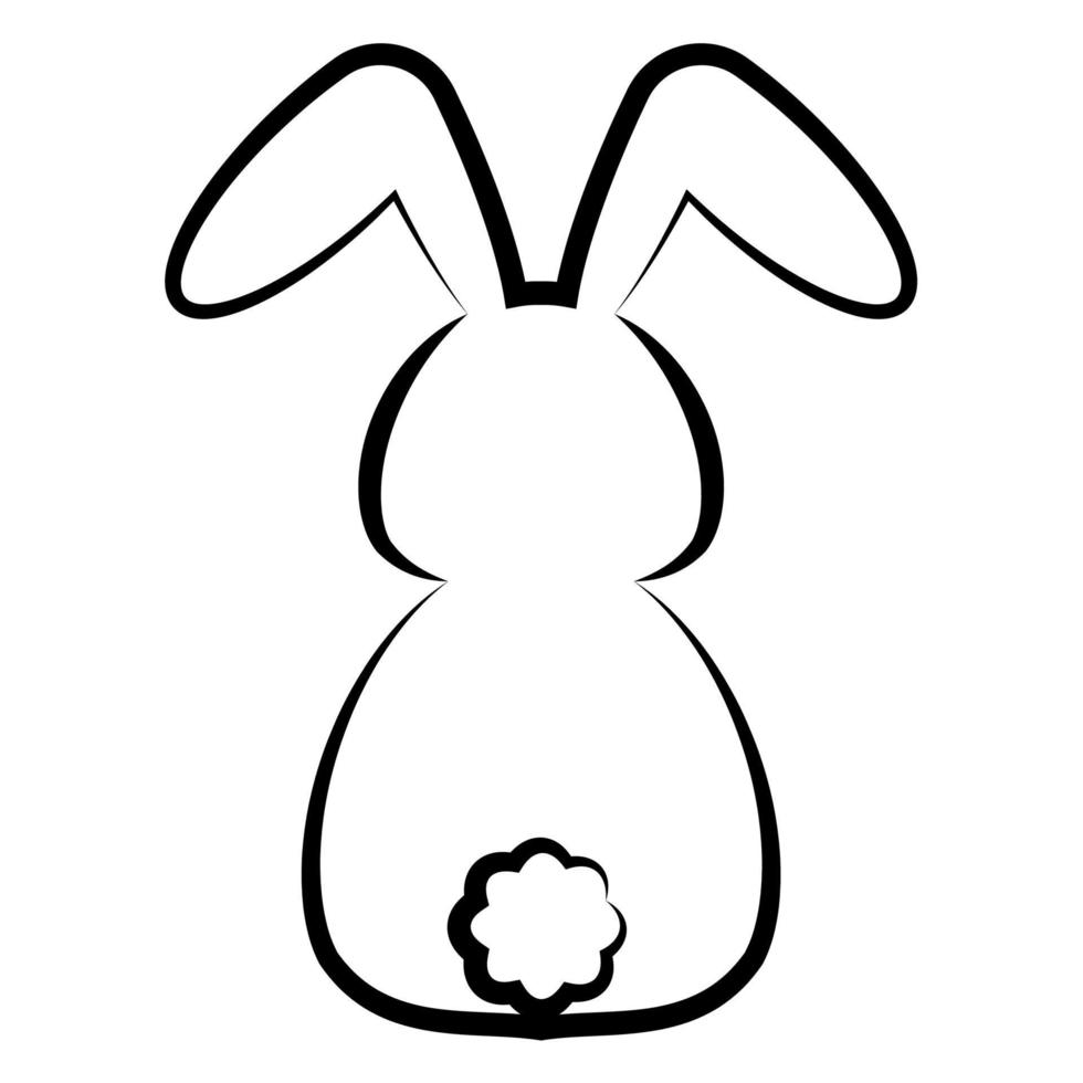 arte de línea de conejo de pascua. vector